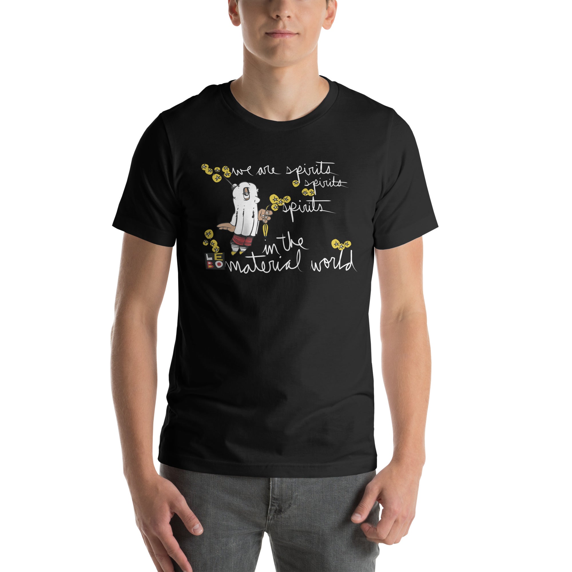 We Are Spirits in the Material World - Lebo Short Sleeve Unisex T-Shirt